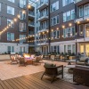 Entertaining area in the courtyard with stringed lighting